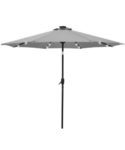 Sombrilla solar gris con luz interna KUSHIRO FSSI-0001