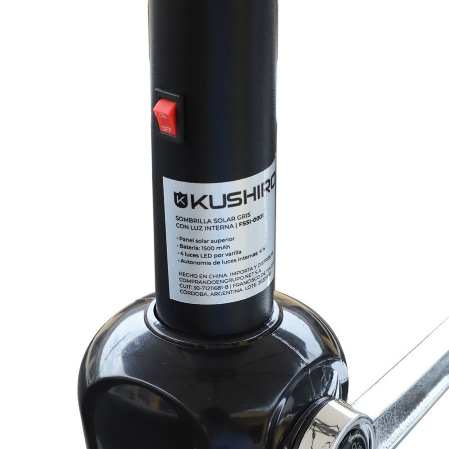 Sombrilla solar gris con luz interna KUSHIRO FSSI-0001 - Imagen 9