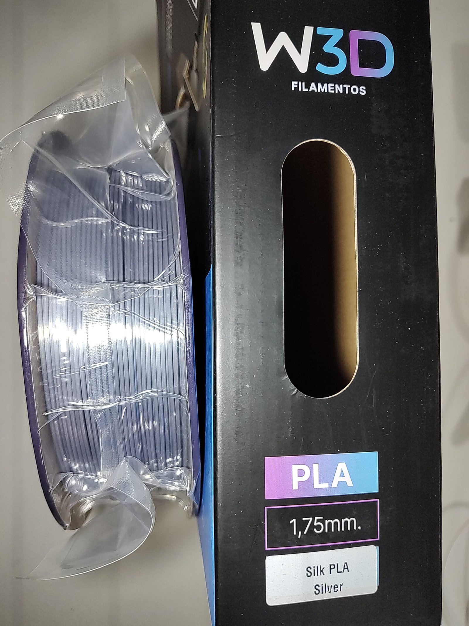 SILK PLATA (Silk Silver) PLA W3D FILAMENTO 3D 1.75MM 1KG