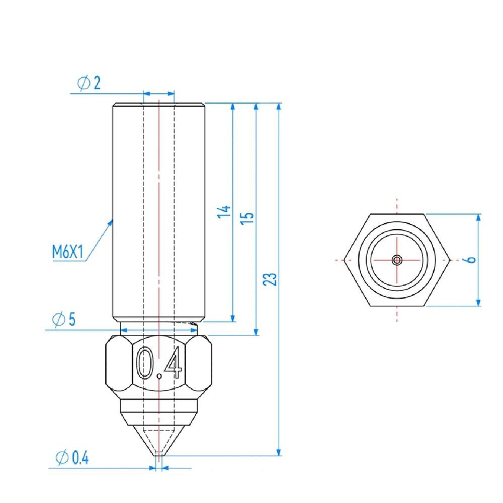Pico 0.8mm Creality K1/ K1 MAX / Ender 3 V3 KE Bronce 32742 MA2 - Imagen 2
