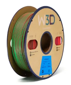 MATTE TRICOLOR ROJO-AZUL-VERDE (Red-Blue-Green) PLA W3D FILAMENTO 3D 1.75MM 1KG