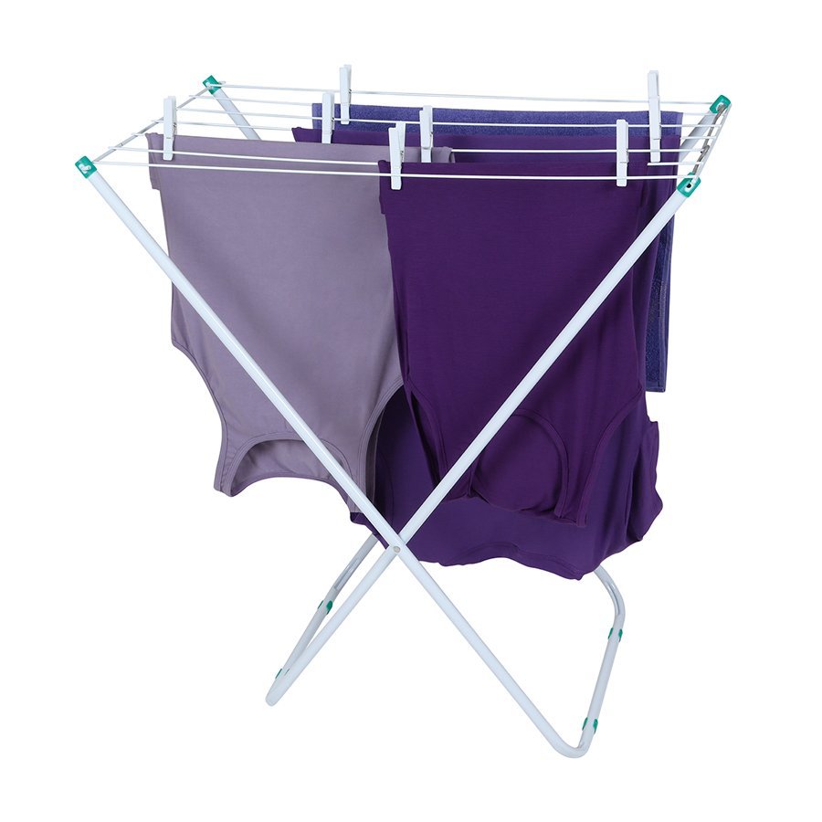 Tender de ropa, Tendedero, plegable de acero, sin alas, color blanco MOR 006104 - Imagen 4