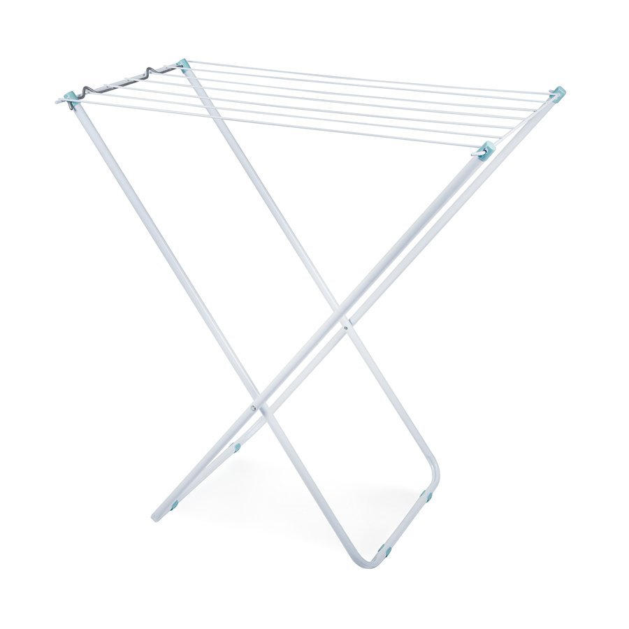 Tender de ropa, Tendedero, plegable de acero, sin alas, color blanco MOR 006104