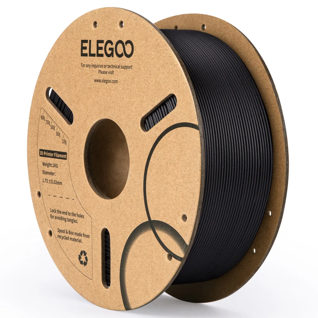 NEGRO FILAMENTO ELEGOO PLA – FIBRA CARBONO -1.75mm-1KG- 50.203.0464 - Imagen 3
