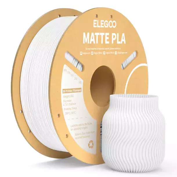 BLANCO MATTE PLA Elegoo Filamento Diámetro 1,75mm 1kg 50.203.0251