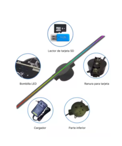 Proyector Holográfico/Venilador holograma 3D WIFI 42cm 2 aspas COD 3549