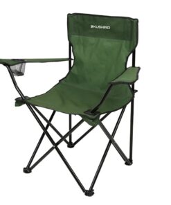 Silla camping plegable director verde militar